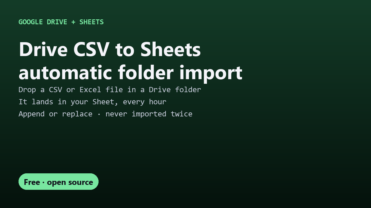 Free Drive CSV to Sheets Import