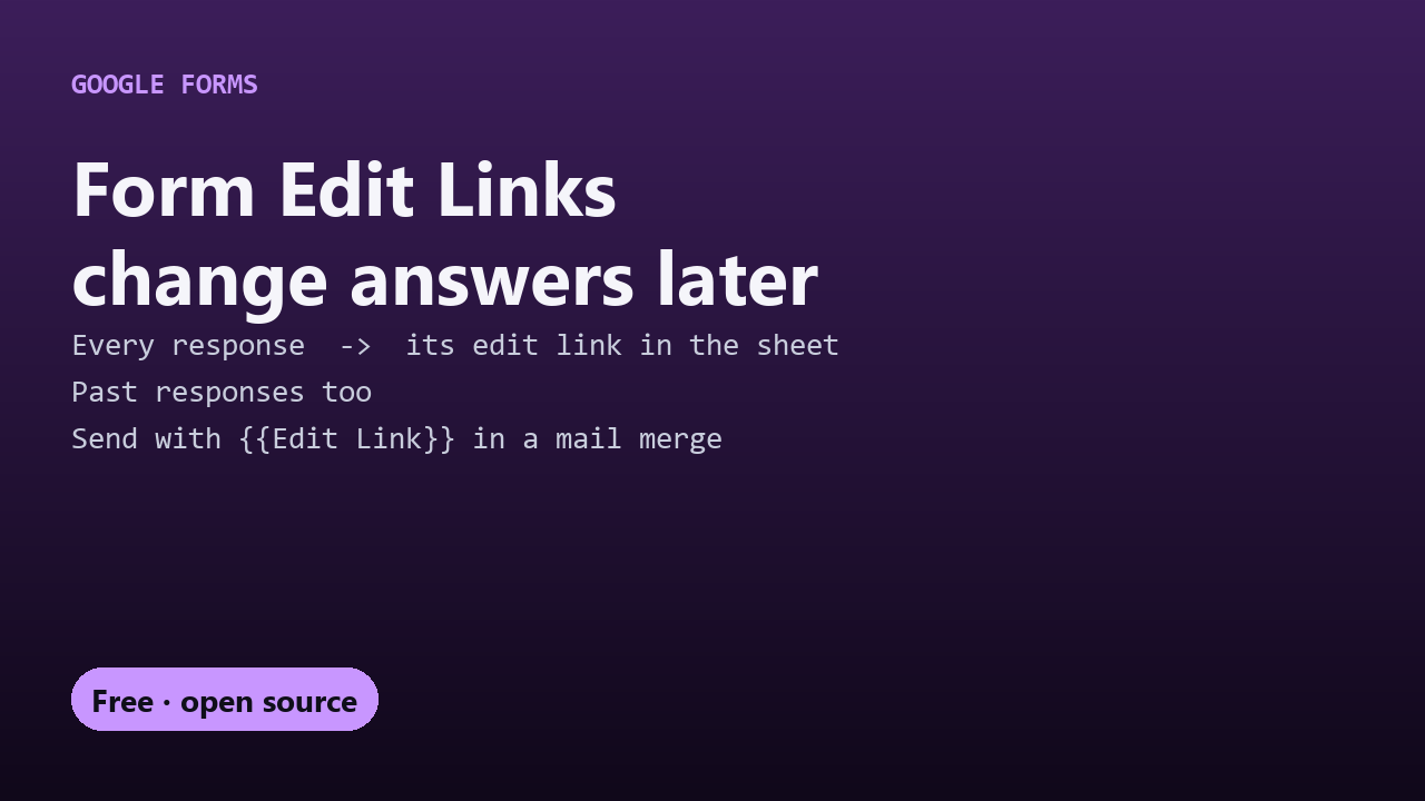 Free Form Edit Links
