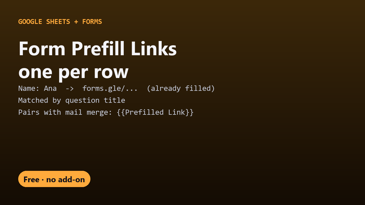 Free Form Prefill Links