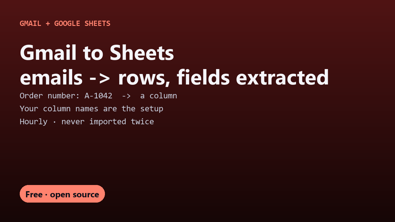 Free Gmail to Sheets