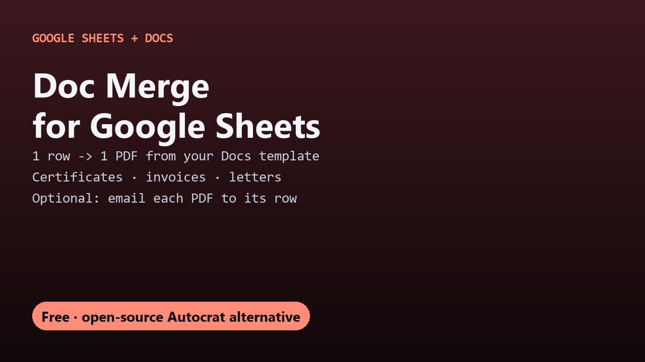 Free Doc Merge for Google Sheets